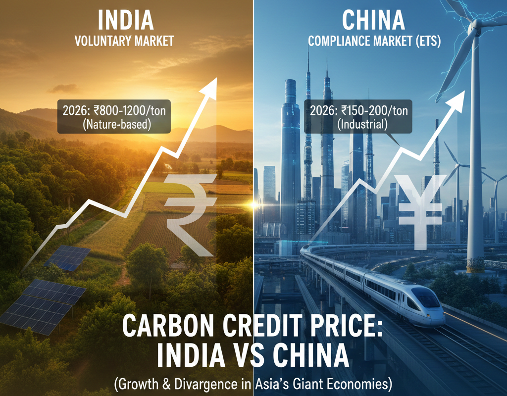 Carbon Credit Price India vs China 2026