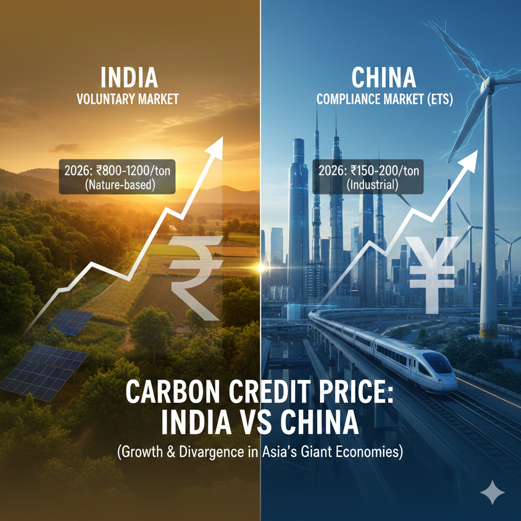 Carbon Credit Price India vs China 2026