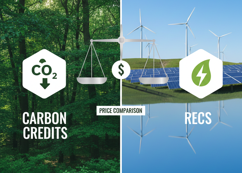 Detailed Analysis of Carbon Credits vs RECs Prices